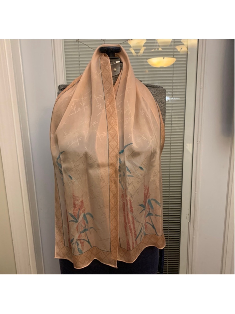 Women's Sacha Beige Red Bamboo Print Scarf One Size